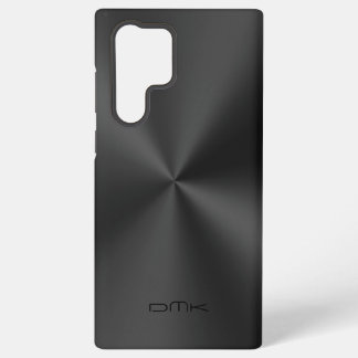 Black Metallic Texture Stainless Steel Look Samsung Galaxy S22 Ultra Case