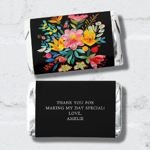 Black Mexican Bright Floral Fiesta Birthday Hershey's Miniatures