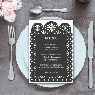 BLACK MEXICAN PAPEL PICADO menu