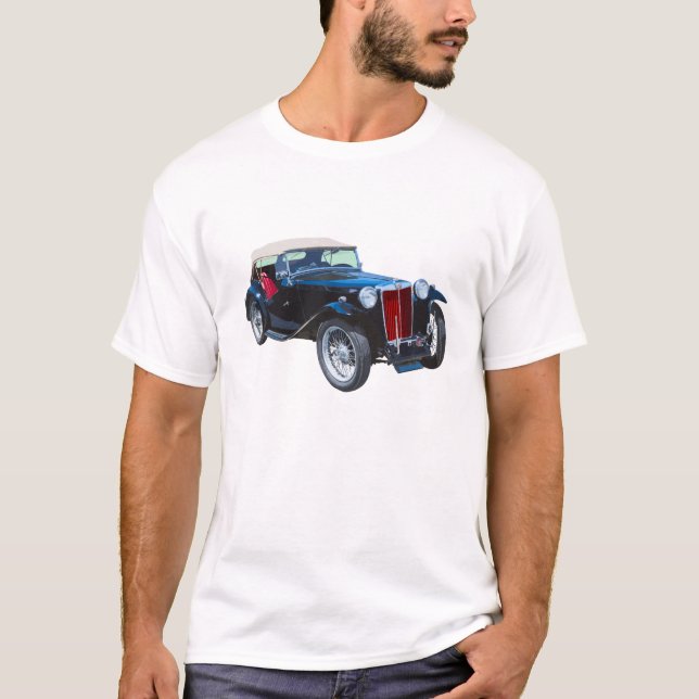 Black Mg Tc Antique Car T-Shirt (Front)