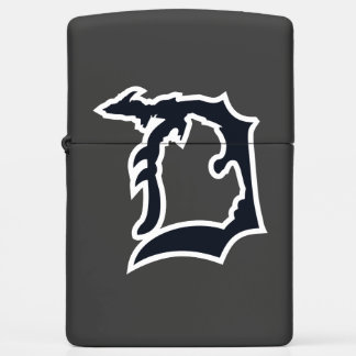 Black Michigan Detroit "D" with Upper Peninsula Zippo Lighter