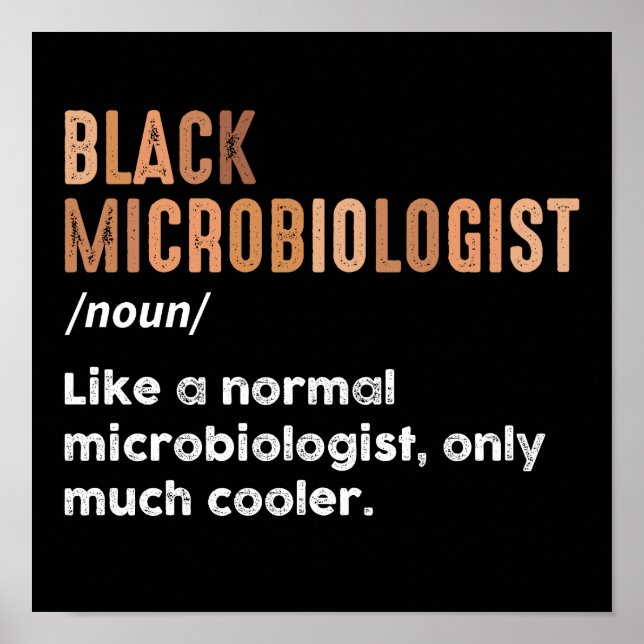 Black Microbiologist Funny Definition Microbiology Poster (Front)