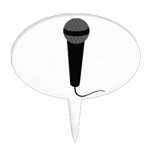 Black Microphone Cake Topper