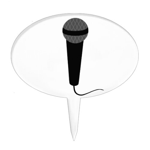 Black Microphone Cake Topper