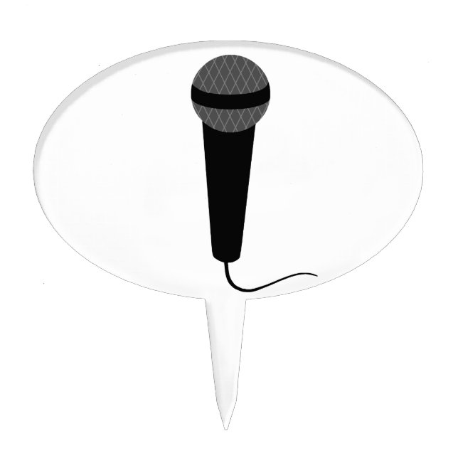 Black Microphone Cake Topper (Front)