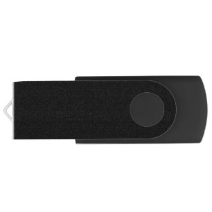 Black, Midnight Moss USB Swivel Flash Drive