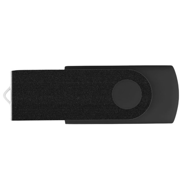 Black, Midnight Moss USB Swivel Flash Drive (Back)