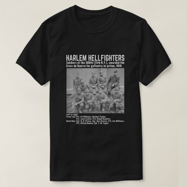 Black Military History USA Black History Harlem He T-Shirt (Design Front)