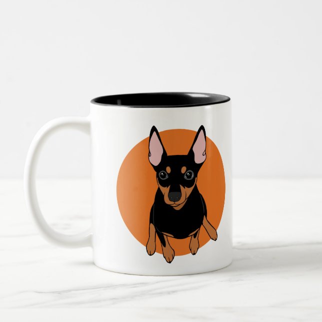 Black Min Pin Miniature Pinscher Dog Coffee Mug (Left)