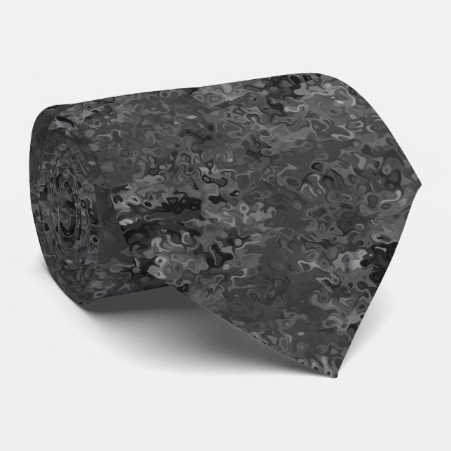 BLACK MINGLE NECK TIE (Rolled)