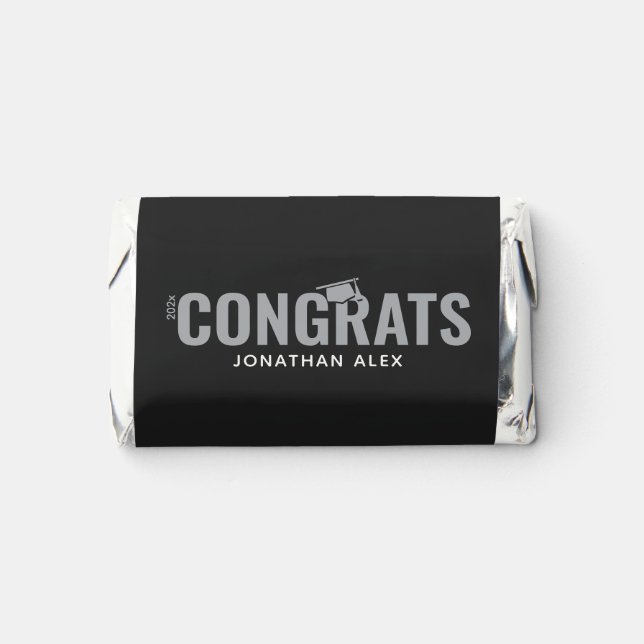 Black Mini Chocolate Bar Graduation Favor (Front)