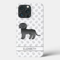 Black Mini Goldendoodle Cartoon Dog & Name