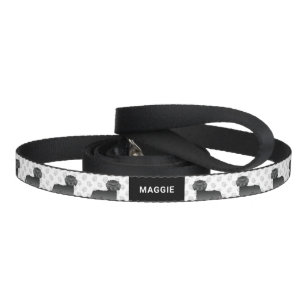 Black Mini Goldendoodle Cartoon Dog & Name Pet Leash