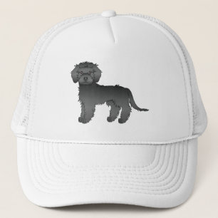 Black Mini Goldendoodle Cute Cartoon Dog Trucker Hat