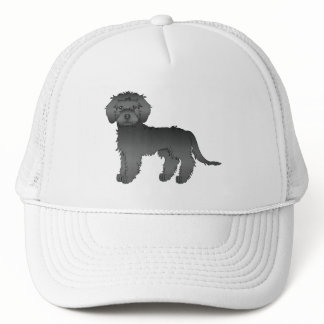 Black Mini Goldendoodle Cute Cartoon Dog Trucker Hat