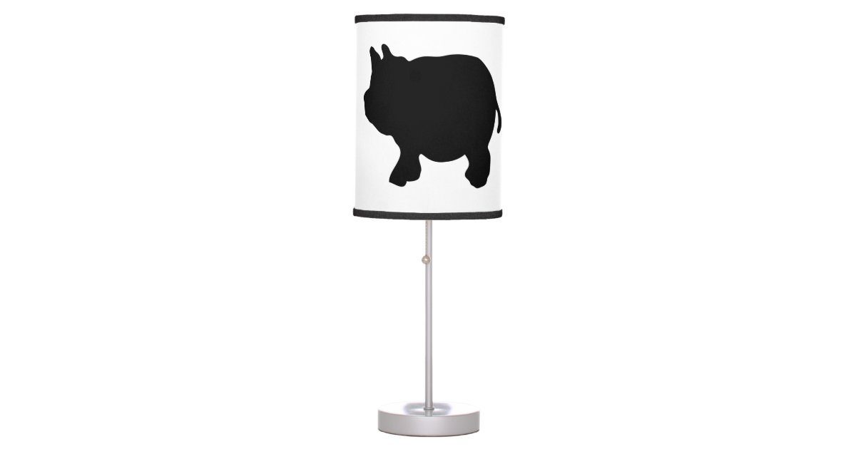 Black Mini Pig Table Lamp Zazzle Com, Small Pig Table Lamp