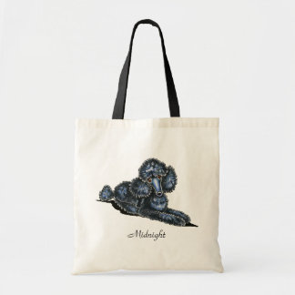 Black Mini Poodle Lay Pretty Personalized Tote Bag