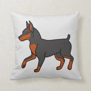 Black Miniature Pinscher Throw Pillow