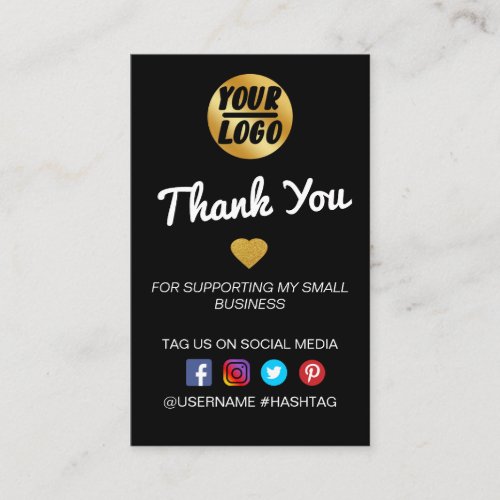black Minimal Business Thank You For Order Insert