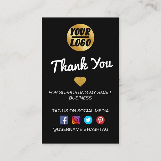 black Minimal Business Thank You For Order Insert (Front)
