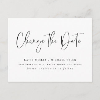 Black Minimal Change the Date Announcements