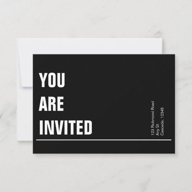 Black Minimal Church Invite (Front)