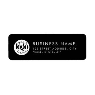 Black Minimal Custom Business Logo Return Address Label