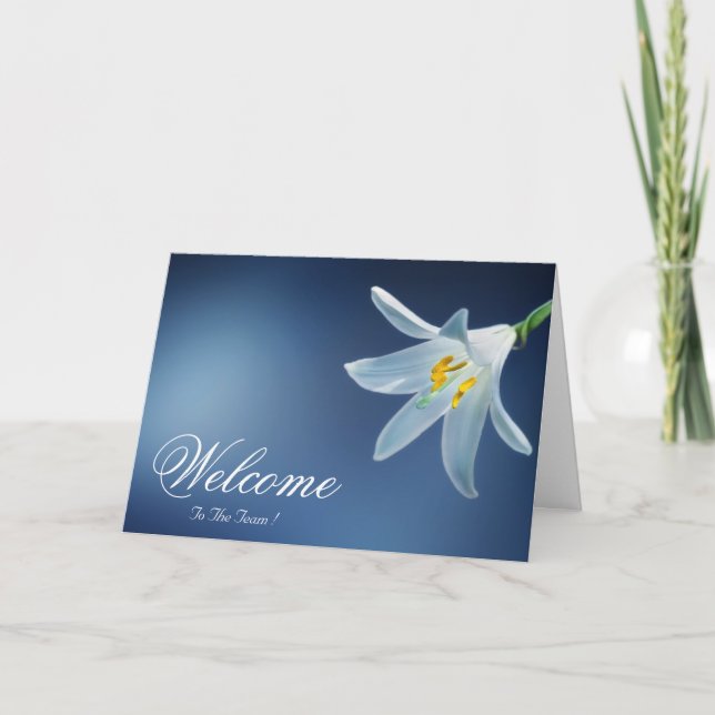 Black Minimal Daisy Welcome Wishing Card (Front)