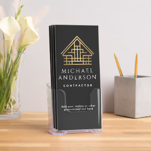 Black Minimal Home Building Construction QR Code Brochure