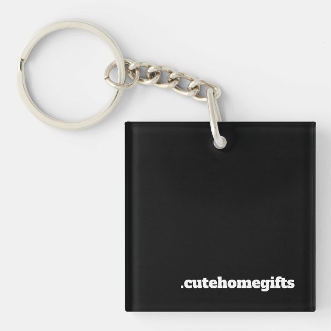 Black Minimal Modern Corporate Business  Keychain (Front)