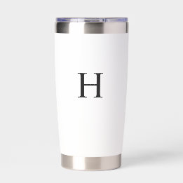 Black Minimal Modern Elegant Monogram Insulated Tumbler