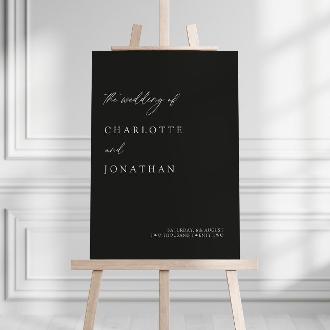 Black Minimal Modern Elegant Wedding Welcome Sign (Creator Uploaded)