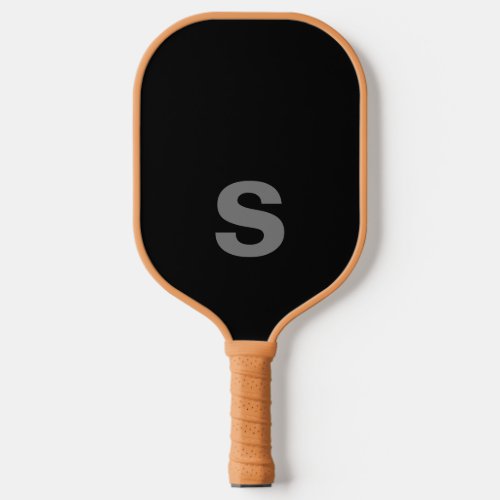 Black Minimal Modern Monogram Pickleball Paddle