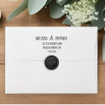 Black Minimal Monogram Round Wedding Wax Seal  Wax Seal Sticker<br><div class="desc">Add a personalized finishing touch to wedding invitations and thank you cards with stylish wax seal stickers. All wording on this template is easy to customize or delete. The simple round design features elegant names and modern minimalist typography. These adhesive-backed individually hand made real wax envelope seals would add a...</div>
