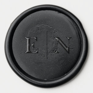 Black Minimal Morden Wax Seal Sticker