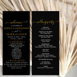 Black Minimal Script Text Wedding Program<br><div class="desc">Minimal simple Text and script Wedding program that you can customize and personalize by yourself. The wedding program comes in a basic but elegant design with an affordable price in case you are searching for affordable wedding stationery.</div>
