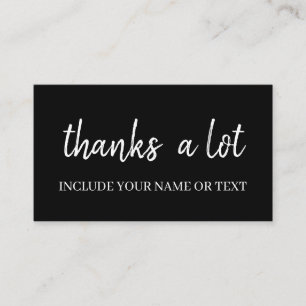 Black Minimal Thank You Enclosure Card