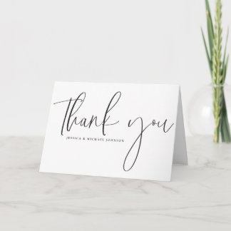 Black Minimal Typography Thank You Cards