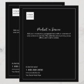 Black Minimal White Business Logo Marketing Flyer (Front/Back)