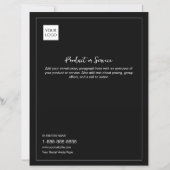 Black Minimal White Business Logo Marketing Flyer (Front)