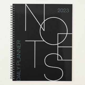 Black Minimalist Aesthetic Typographic Planner
