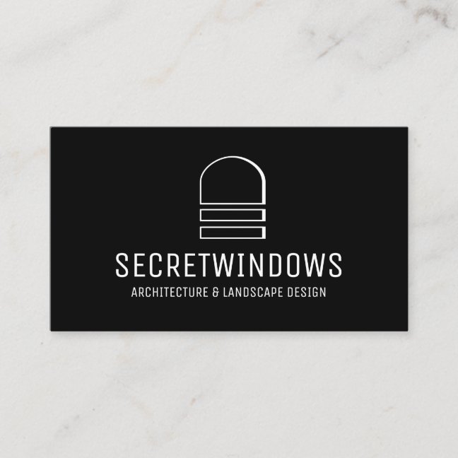 Black Minimalist Architecture Window Business Card