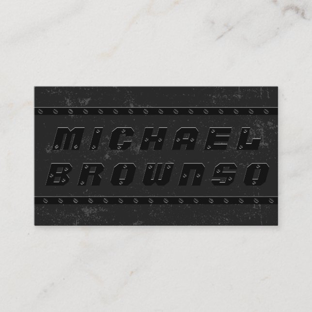 Black Minimalist Bold Handyman Business Card (Front)