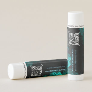 Black Minimalist Company Business Logo & QR Code Lip Balm