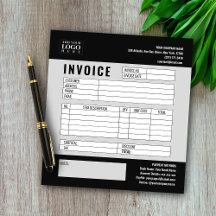 Black Minimalist Custom Business Invoice Logo
