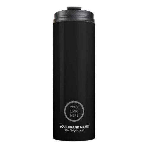 Black Minimalist Custom Logo Professional Branding Thermal Tumbler