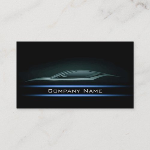 Simple Black Minimalistic Cyan Line Car Card Business Cards