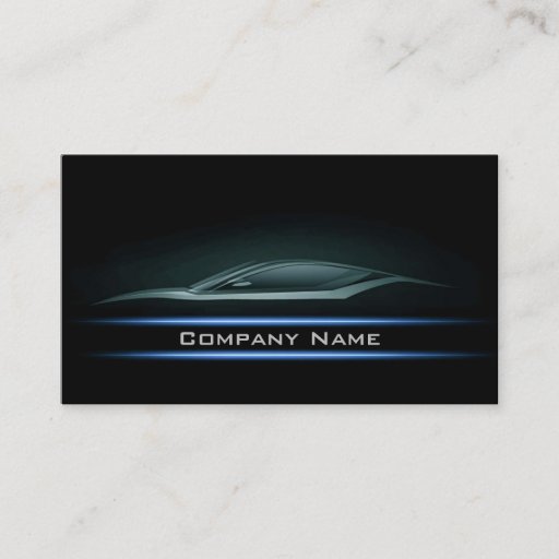 Customizable Simple Black Minimalistic Cyan Line Car Card Business Cards