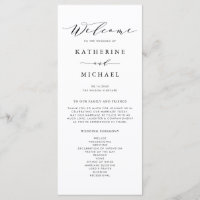 Black Minimalist Dainty Script Wedding Ceremony