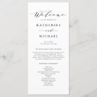 Black Minimalist Dainty Script Wedding Ceremony